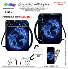 OB Panel se střihem - Unisex crossbody (nebo sling batůžek M,S) Vario znamení ryby fotonávod v popisu produktu - výběr z rozměrů