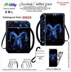 OB Panel se střihem - Unisex crossbody (nebo sling batůžek M,S) Vario  znamení kozoroh fotonávod v popisu produktu - výběr z rozměrů