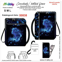 OB Panel se střihem - Unisex crossbody (nebo sling batůžek M,S) Vario znamení vodnář fotonávod v popisu produktu - výběr z rozměrů