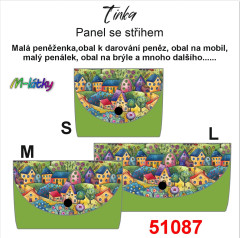 OB Peněženka Tinka barevné domečky Panel se střihem - fotonávod v popisu produktu