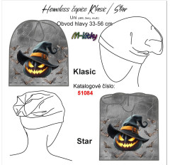 MOB UNI Homeless čepice Star/Klasic - nákrčník - dýně halloween Panel se střihem - náš tisk na objednávku