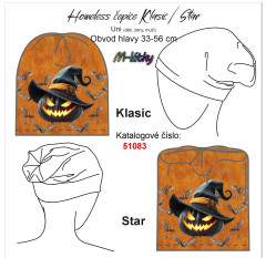 MOB UNI Homeless čepice Star/Klasic - nákrčník - dýně halloween Panel se střihem - náš tisk na objednávku