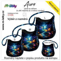 MOB Panel se střihem - kabelka Aura - vážky fotonávod v popisu produktu - výběr z rozměrů