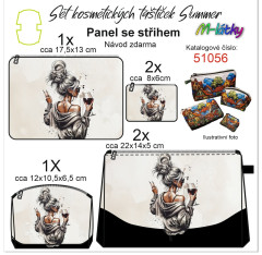 MOB Panel - Set kosmetických taštiček Summer - dáma s vínem návod k panelu zdarma - více v popisu produktu