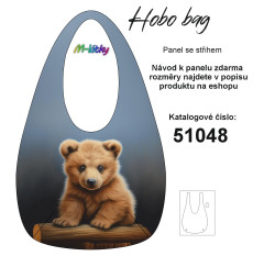 MOB Hobo bag Basic  (nákupní taška) - medvěd - panel se střihem tisk na objednávku