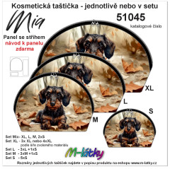 MOB Panel kosmetická taštička Mia - jezevčík Panel se střihem tisk na objednávku