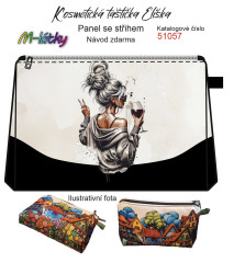 MOB Panel - Kosmetická taštička Eliška - dáma s vínem návod k panelu zdarma - více v popisu produktu