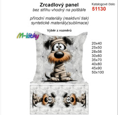 OB Zrcadlový panel na polštář pes mumie halloween náš tisk na objednávku