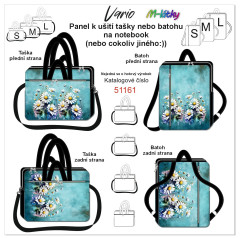 MOB Panel se střihem - Taška nebo batoh Vario (na notebook) - kopretiny fotonávod v popisu produktu - výběr z rozměrů