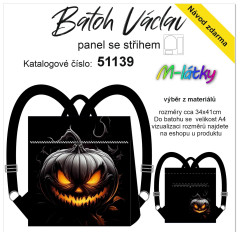 OB Panel překlápěcí batoh Václav Classic - dýně halloween panel se střihem tisk na objednávku