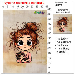 MOB Panel bez střihu - žena s kočkou tisk na objednávku výběr z rozměrů a materiálů