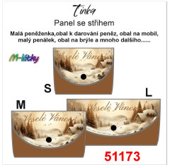 MOB Peněženka Tinka Veselé Vánoce - domečky Panel se střihem - fotonávod v popisu produktu