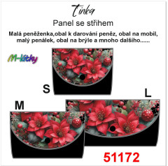MOB Peněženka Tinka vánoční hvězda poinsettia Panel se střihem - fotonávod v popisu produktu