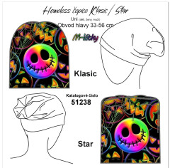 MOB UNI Homeless čepice Star/Klasic - nákrčník - smajlík halloween Panel se střihem - náš tisk na objednávku