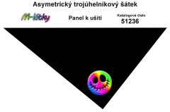 MOB Panel k ušití - asymetrický trojúhelníkový šátek (šátko šála) - smajlík halloween výběr z variant