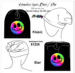 MOB UNI Homeless čepice Star/Klasic - nákrčník - smajlík halloween Panel se střihem - náš tisk na objednávku
