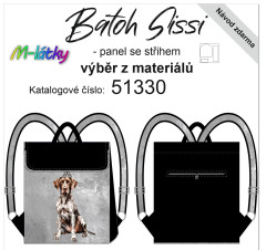 MOB Panel se střihem -  Překlápěcí batoh Sissi - německý ohař návod k panelu zdarma - více v popisu produktu  - stáhněte si doplňkový střih k umístění magnetického zapínání