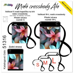 MOB Panel - Malá crossbody Ála - výběr z rozměrů - 3D květy návod k panelu zdarma - více v popisu produktu