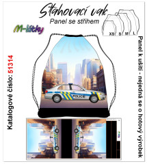 MOB Panel se střihem k ušití - stahovací vak - auto policie