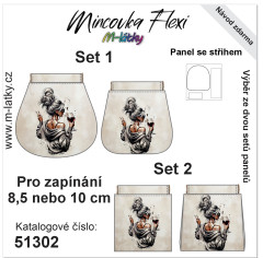 MOB Panel - Mincovka Flexi (pérko 8,5 nebo 10 cm) - dáma s vínem tisk na objednávku