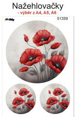 MOB Nažehlovačky - velikost archu A4, A5 nebo A6 - vlčí máky