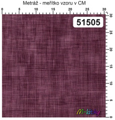 OB Metráž kolekce  lněný vzhled odstíny barvy - ostružinová náš tisk na objednávku – výběr z materiálů