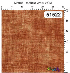 OB Metráž kolekce  lněný vzhled odstíny barvy - rezavě hnědá náš tisk na objednávku – výběr z materiálů