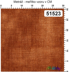 OB Metráž kolekce  lněný vzhled odstíny barvy - rezavě hnědá náš tisk na objednávku – výběr z materiálů