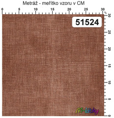 OB Metráž kolekce  lněný vzhled odstíny barvy - hnědá náš tisk na objednávku – výběr z materiálů