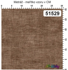 OB Metráž kolekce  lněný vzhled odstíny barvy - hnědá náš tisk na objednávku – výběr z materiálů