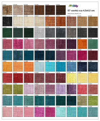 OB Barevnice (vzorník) 45x55 -  87 vzorků o rozměru cca 4,5x4,5 cm - kolekce lněný vzhled