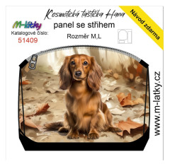 MOB Panel - kosmetická taštička  Hana - jezevčík vlastní tisk na objednávku - výběr z variant