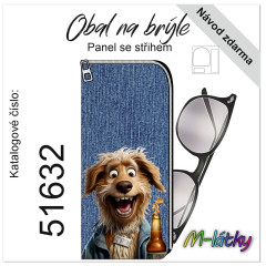 MOB Panel - obal na brýle - pes s pivem tisk na objednávku