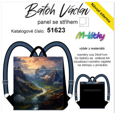 MOB Panel překlápěcí batoh Václav Classic - hory panel se střihem tisk na objednávku