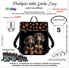 MOB Panel  batoh Václav Easy - jezevčíci (jezevčík) panel se střihem na objednávku