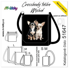 MOB Panel se střihem - Crossbody Michal - čivavy (čivava) fotonávod v popisu produktu - výběr z rozměrů