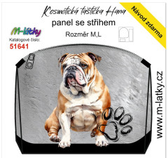 MOB Panel - kosmetická taštička  Hana - buldog vlastní tisk na objednávku - výběr z variant