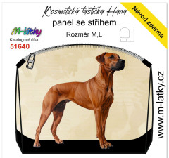MOB Panel - kosmetická taštička  Hana - Rhodéský ridgeback vlastní tisk na objednávku - výběr z variant