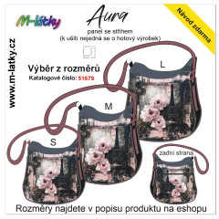 MOB Panel se střihem - kabelka Aura - Paříž Eiffel v růžích fotonávod v popisu produktu - výběr z rozměrů