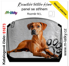 MOB Panel - kosmetická taštička  Hana - Rhodéský ridgeback vlastní tisk na objednávku - výběr z variant