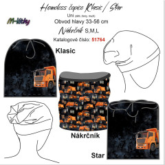 OB UNI Homeless čepice Star/Klasic - nákrčník - popeláři Panel se střihem - náš tisk na objednávku