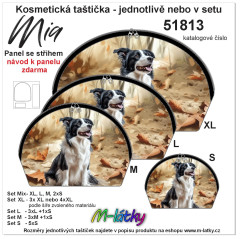 MOB Panel kosmetická taštička Mia - border kolie Panel se střihem tisk na objednávku