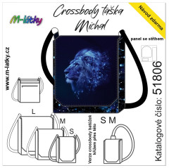 MOB Panel se střihem - Crossbody Michal - znamení lev fotonávod v popisu produktu - výběr z rozměrů