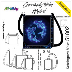 MOB Panel se střihem - Crossbody Michal - znamení ryby fotonávod v popisu produktu - výběr z rozměrů