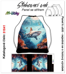 MOB Panel se střihem k ušití - stahovací vak - žralok
