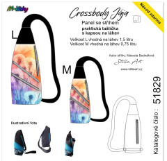 MOB B - Panel k ušití - Crossbody Jája  M/L- střih Stilla Art (Marcela Bednářová) - pastelové pampelišky fotonávod v popisu produktu