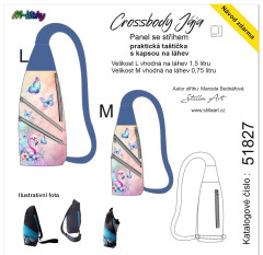 MOB B - Panel k ušití - Crossbody Jája  M/L- střih Stilla Art (Marcela Bednářová) - plameňák fotonávod v popisu produktu