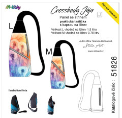 MOB B - Panel k ušití - Crossbody Jája  M/L- střih Stilla Art (Marcela Bednářová) - pastelové pampelišky fotonávod v popisu produktu
