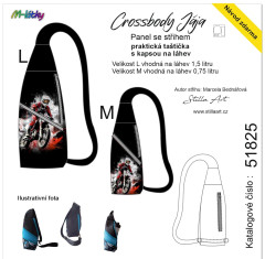 MOB B - Panel k ušití - Crossbody Jája  M/L- střih Stilla Art (Marcela Bednářová) - motorkář fotonávod v popisu produktu