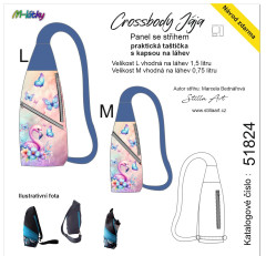 MOB B - Panel k ušití - Crossbody Jája  M/L- střih Stilla Art (Marcela Bednářová) - plameňák fotonávod v popisu produktu